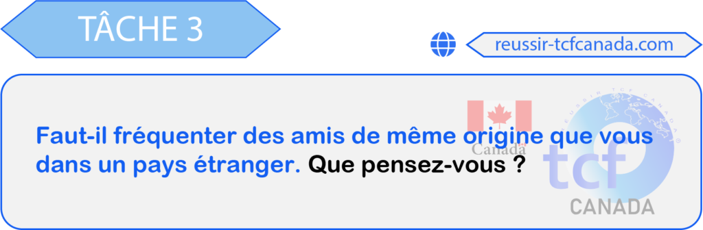 TCF Canada Tâche 3 sujet 8 EO Mai