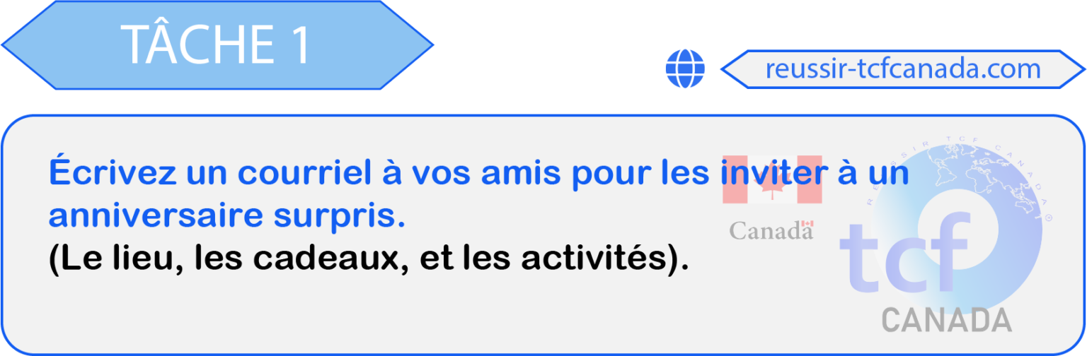 TCF Canada Tâche 1 sujet 5 EE Juin